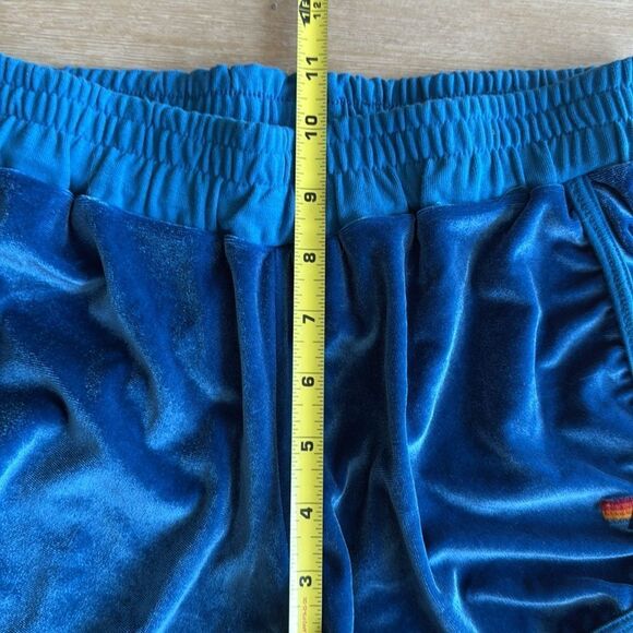Aviator Nation Blue Five Stripe Velvet velour Dolphin Shorts Large - Picture 9 of 10